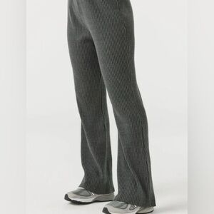 Joah Brown Cream Ribbed Knit Pant